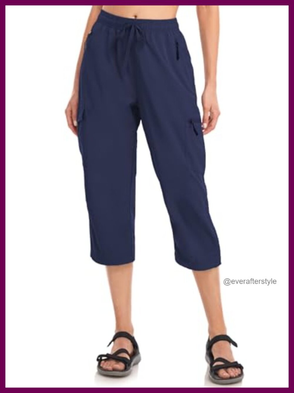 Women's Cargo Hiking Capri Quick Dry Water Resistant 4 Zip Pockets